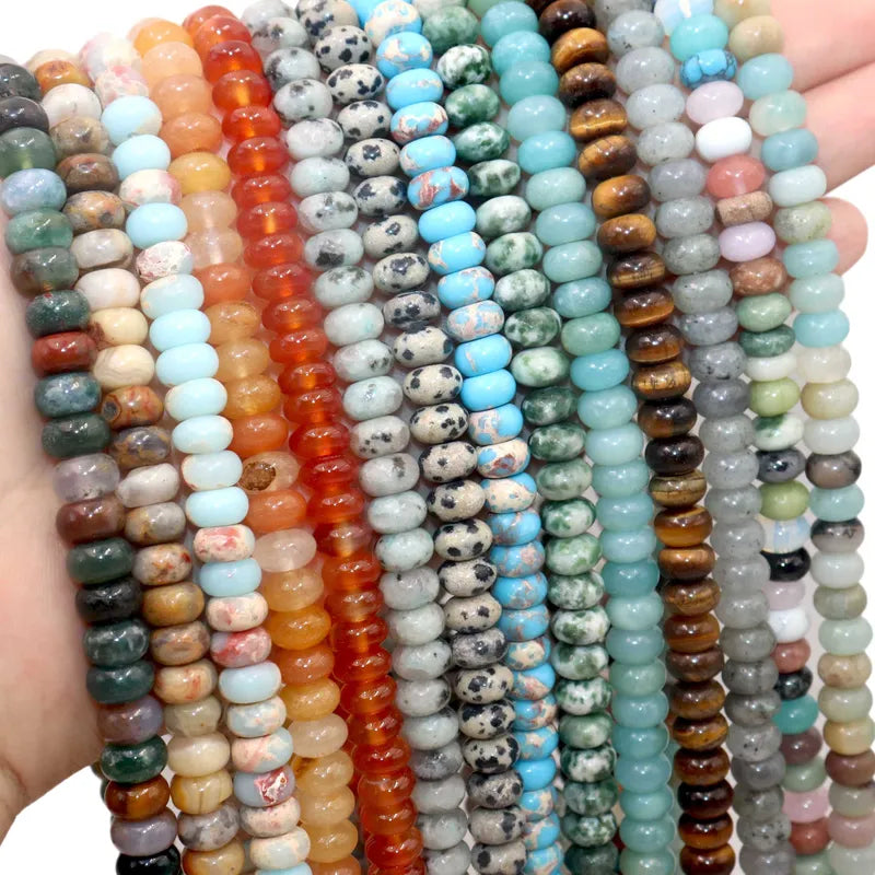 Natural Stone Spacer Beads 6-8mm for Jewelry Making DIY Bracelets and Accessories