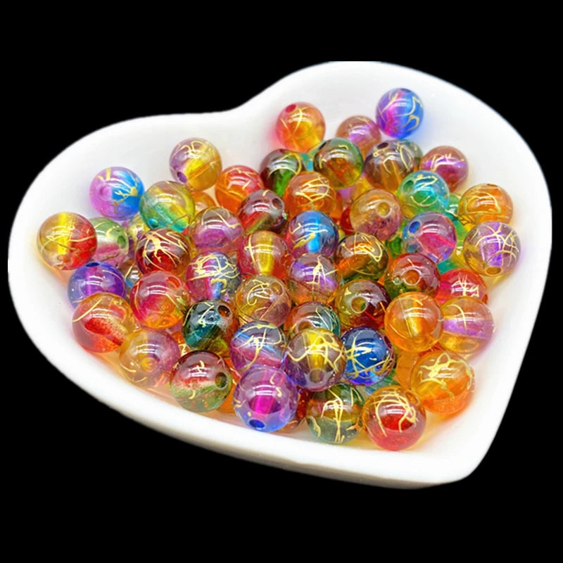 50pcs 8mm Double Color Acrylic Beads for Jewelry Making Handmade DIY