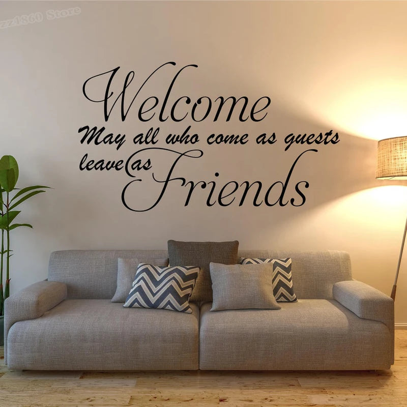 Home Welcome Wall Decals - Quotes Vinyl Sticker for Living Room Decor