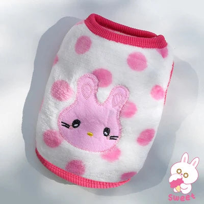 Winter Dog Vest for Small Dogs and Cats - Warm Puffer Sweater with Soft Flannel