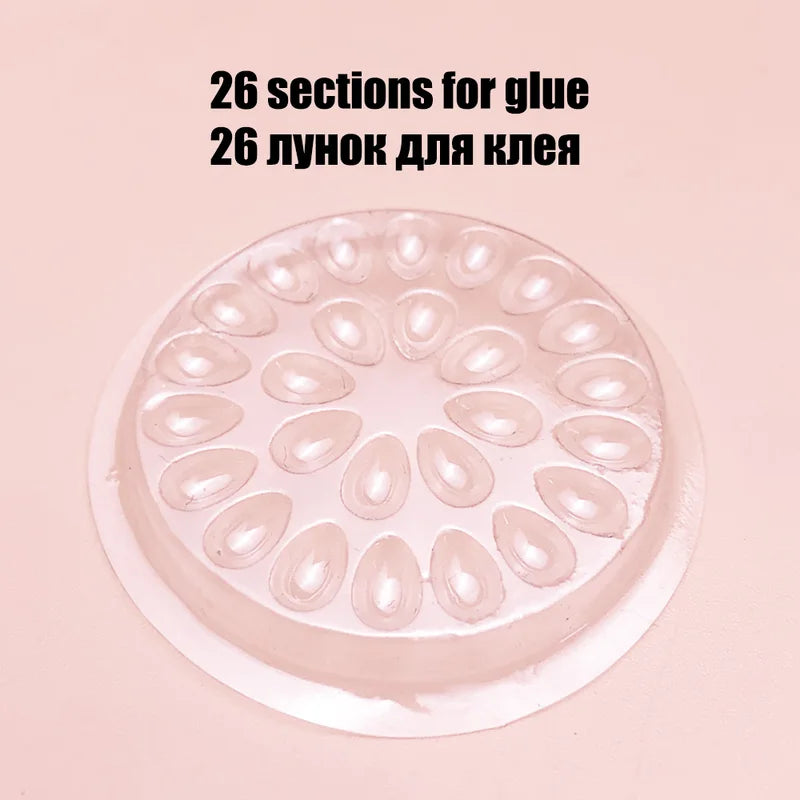 Makeup Mink Lash Glue Holder Pallet Sticky Lash Stand with Multiple Sections