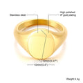 Elegant Signet Pinky Ring Stainless Steel Floral-Inspired Unisex Jewelry