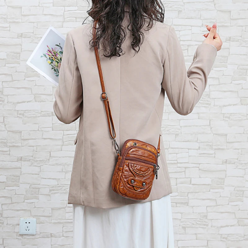 Multi-Functional Small Shoulder Bag for Women Crossbody Purse with Leather Finish