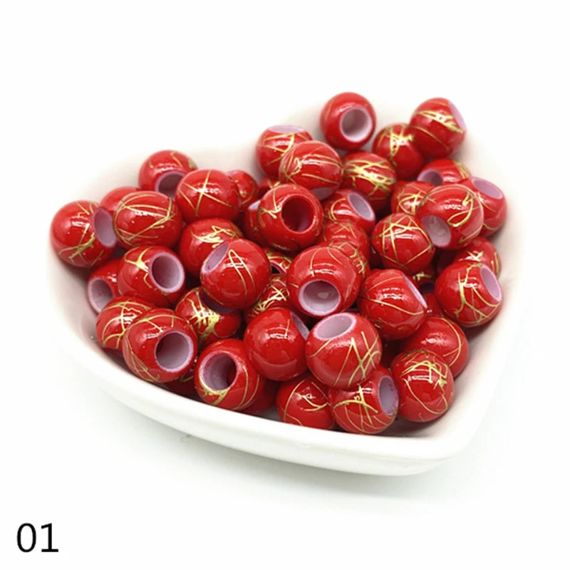50pcs 10mm Acrylic Beads for Jewelry Making Loose Beads Craft Supplies