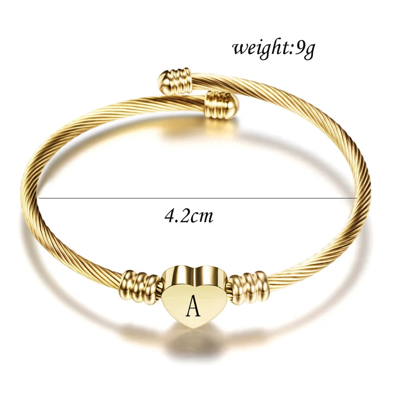 Personalized Kids Initial Bracelets - Tiny Letter Custom Bangles for Babies, Multiple Metal Colors