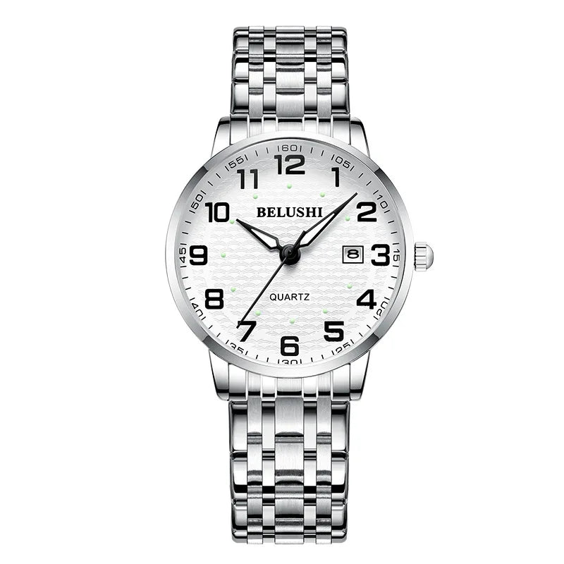 Large Dial Waterproof Elderly Watch 41mm Quartz Wristwatch for Men