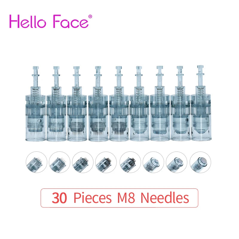 Micro Needling Cartridges for Derma Pen M8 - 30 pcs, Multiple Lengths & Colors