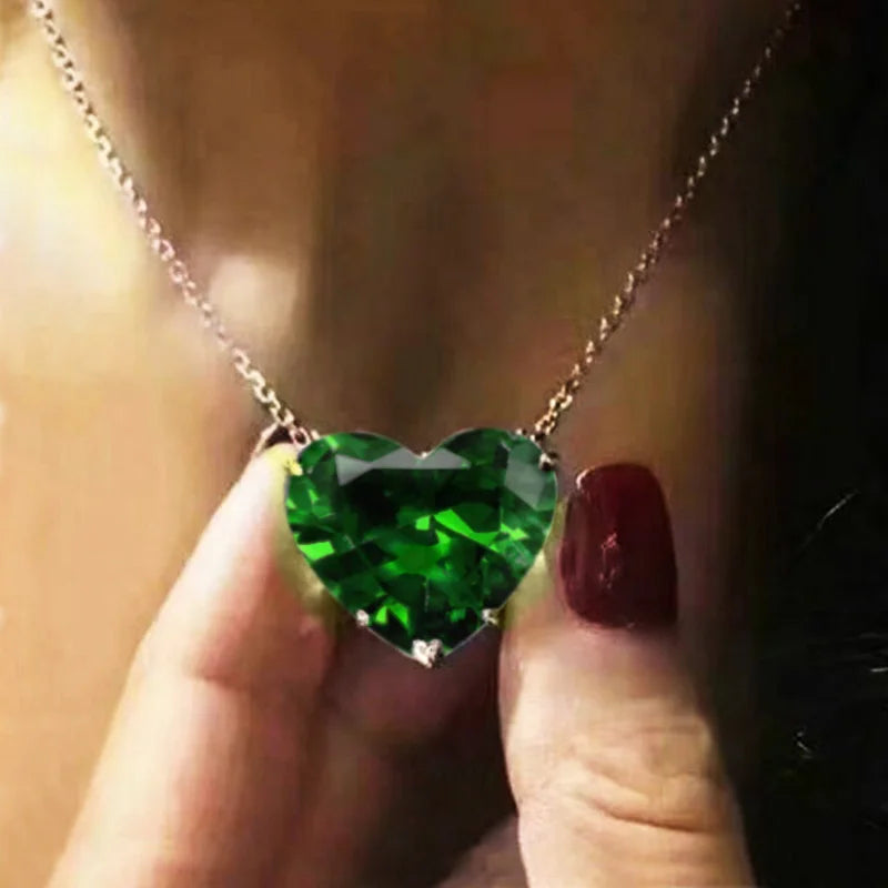 Big Heart CZ Pendant Necklace for Women - Versatile Statement Jewelry