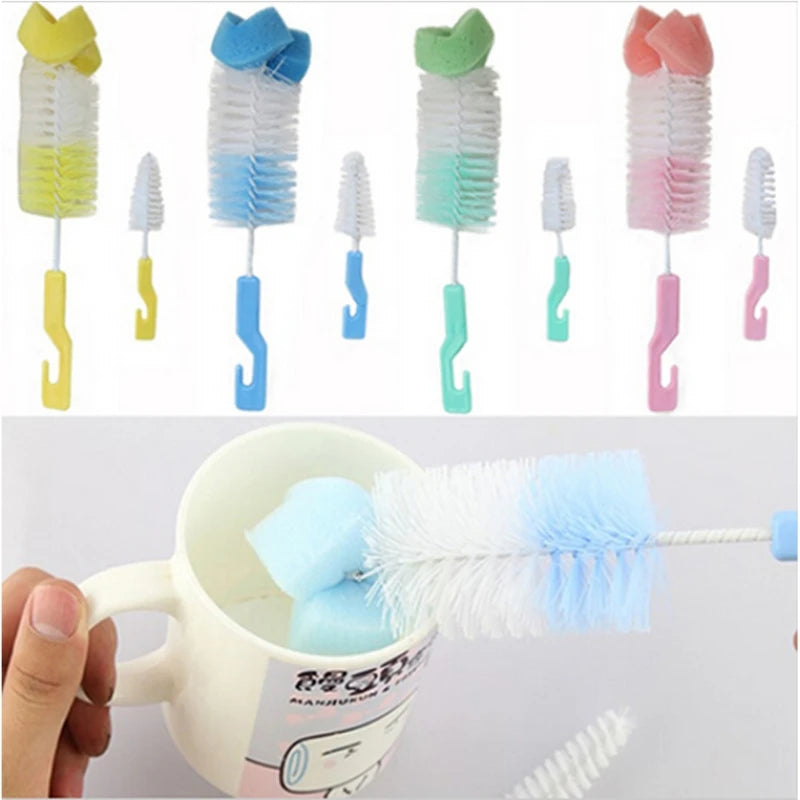 Baby Bottle Cleaner Sponge & Pacifier Brush Set - 2 Pieces