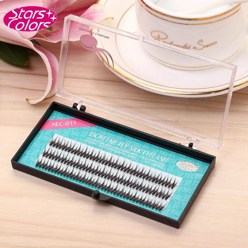 Natural False Eyelashes 120 Bundles High-Quality Fish Tail Silk C Curl Dovetail Makeup