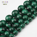 Natural Green Malachite Beads for Jewelry Making - 6/8/10/12mm Diameter - 7.5 Inch Strands for Women's Bracelets & Necklaces