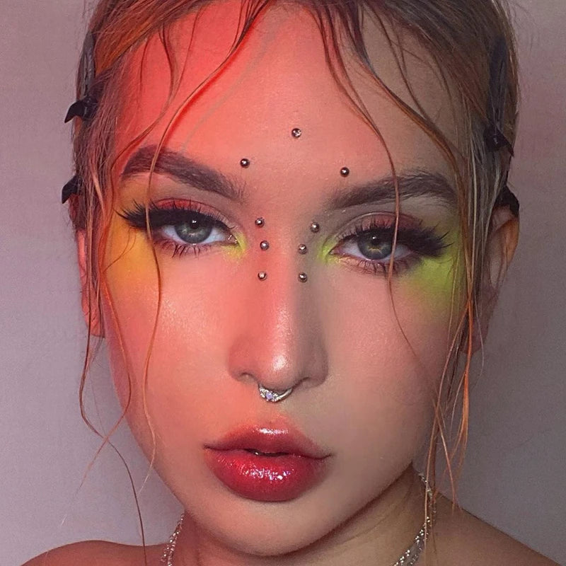 Fake Lip Nose Eyebrow Ring Set - Body Jewelry Piercing Studs 20PCs