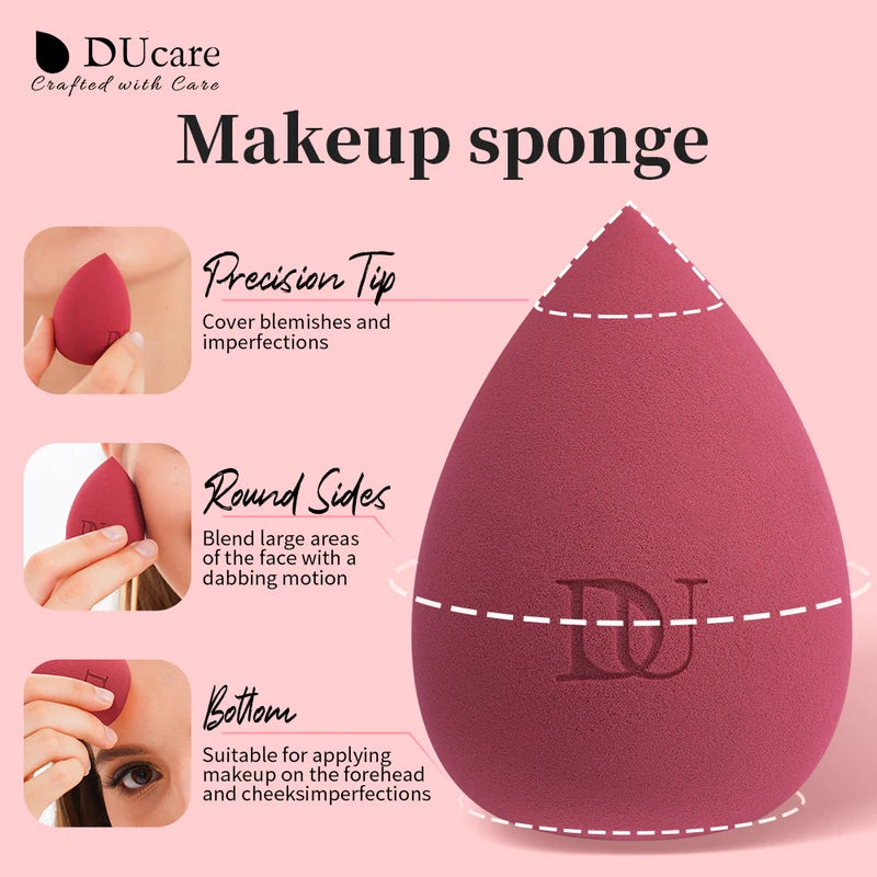 Water Drop Makeup Sponge Set for Foundation Blending - Reusable Cosmetic Puff