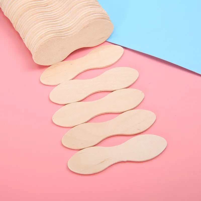 Wooden Ice Cream Popsicle Sticks 50 Pack - Eco-Friendly Dessert Craft Tools