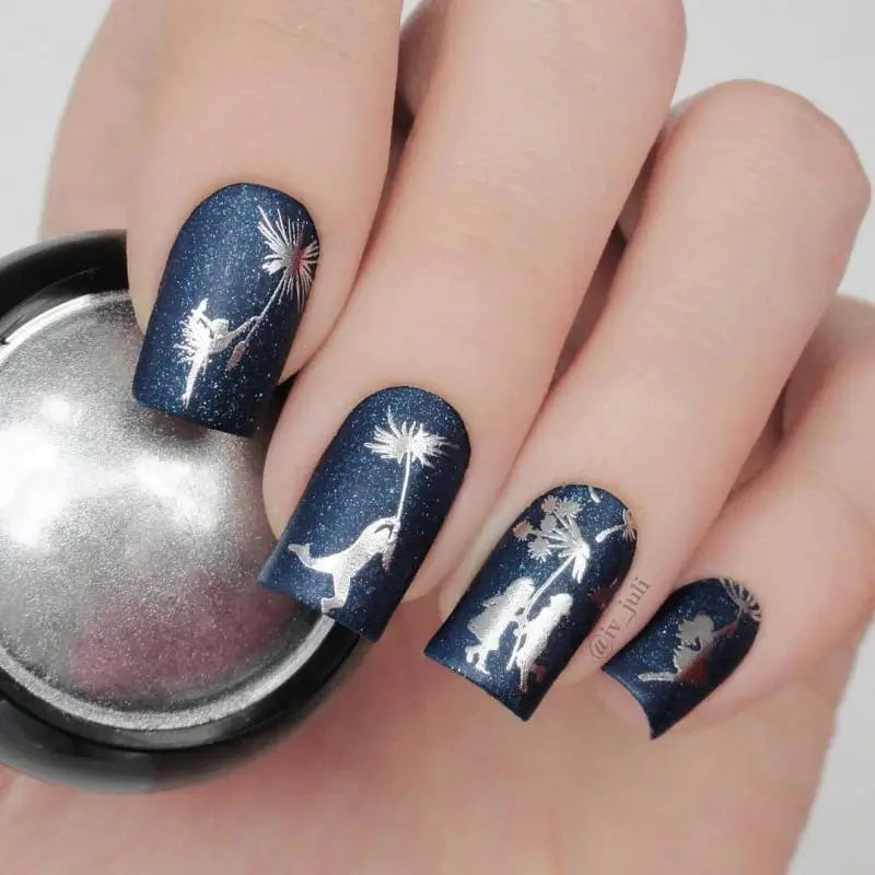 Nail Art Glitter Powder Set - Metallic Rose Gold Silver UV Gel Decoration Dust