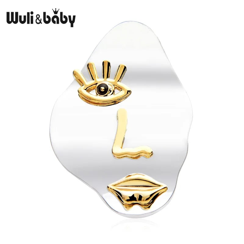 Metal Brooch Pin for Women Men Face Eye Mouth Jewelry Gift