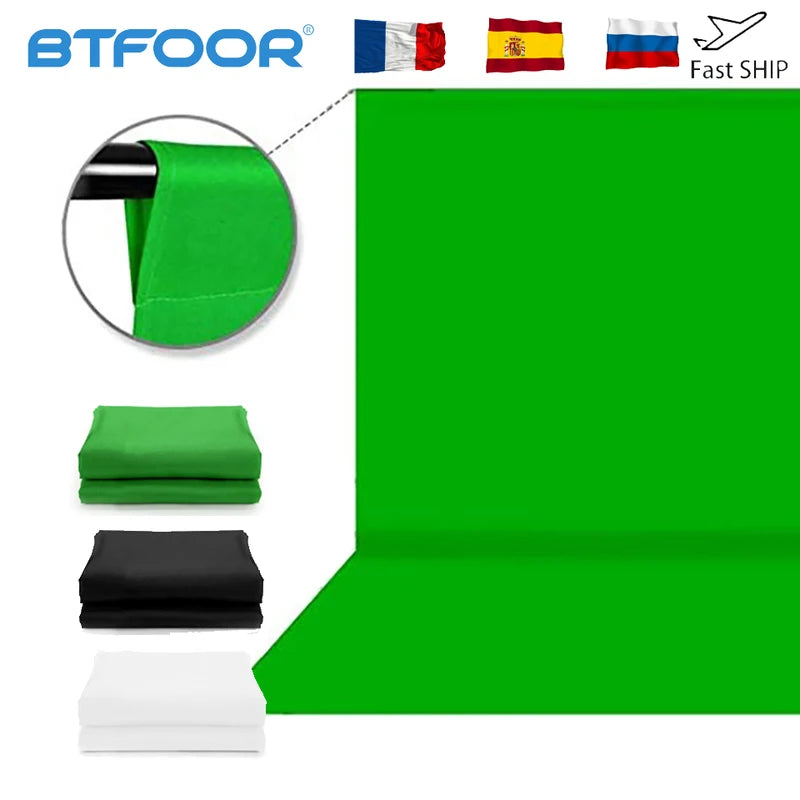Photography Backdrop Green Screen Cotton Chromakey Studio Cloth for Photo Video Shoot