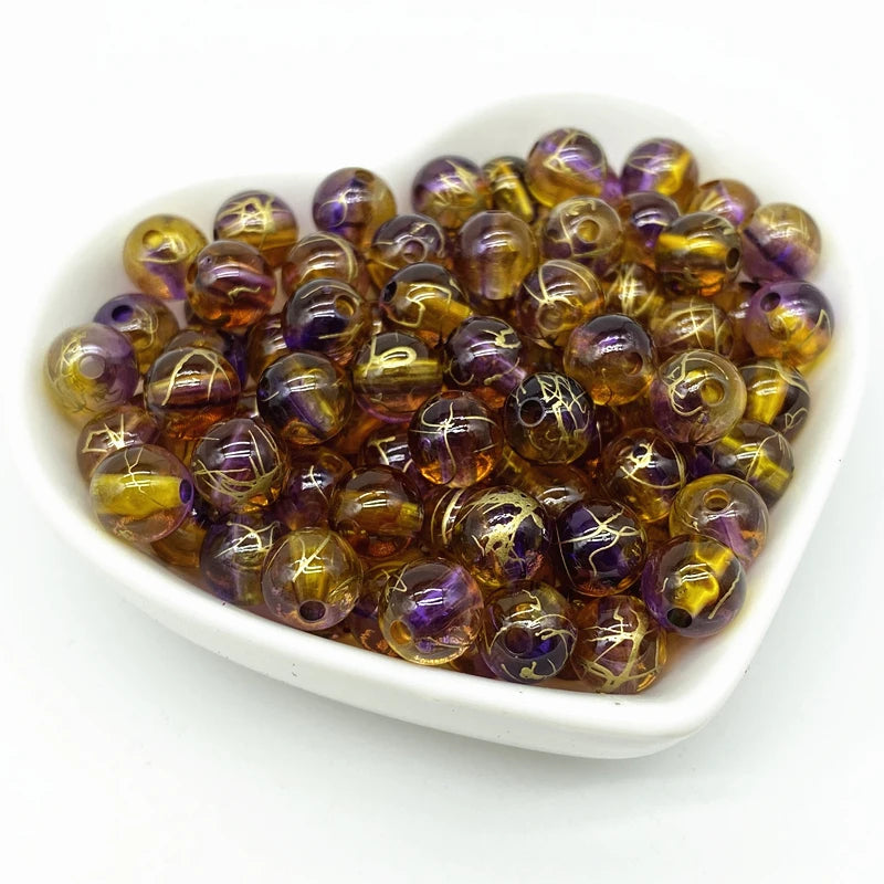 50pcs 8mm Double Color Acrylic Beads for Jewelry Making Handmade DIY