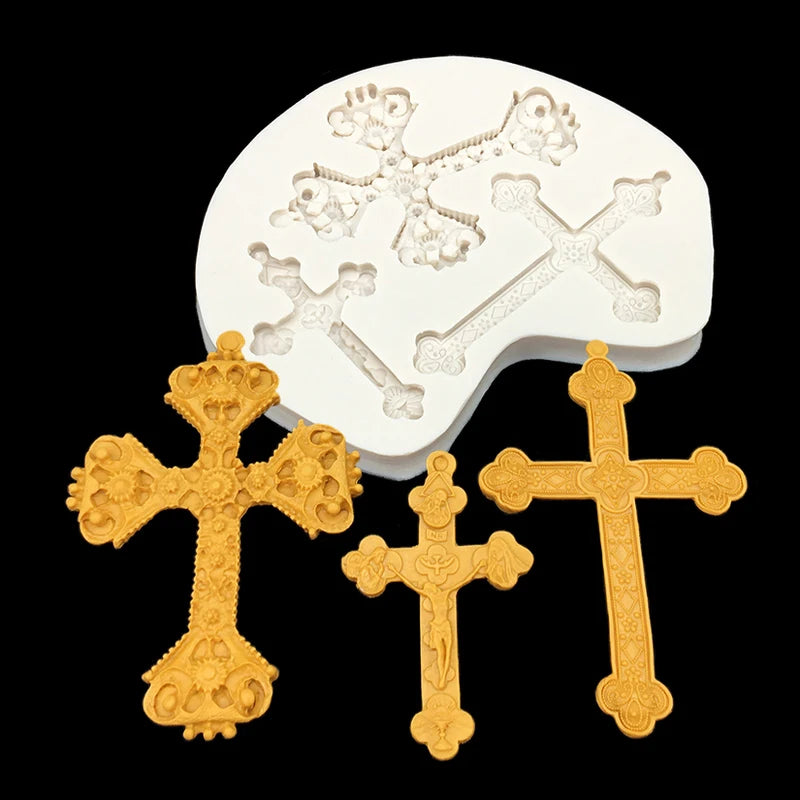 Cross Shape Silicone Cake Mold for Fondant and Sugarcraft Decorating Tools