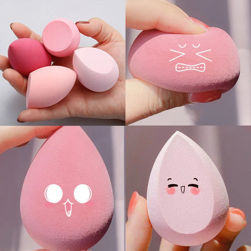 4pcs Makeup Sponge Powder Puff Set Wet & Dry Foundation Blenders