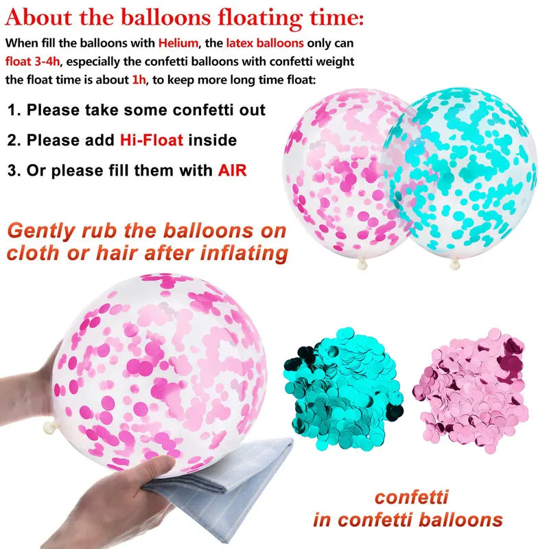 Confetti Balloons Set - Latex Helium Party Decorations for Weddings & Birthdays