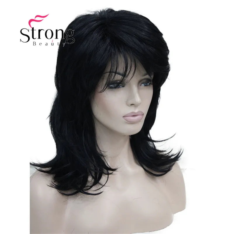 Long Shaggy Layered Synthetic Wig with Ombre Blonde & Color Options - Women's Costume & Style Hairpiece