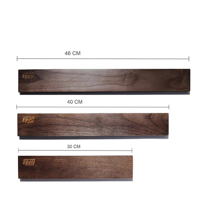 Magnetic Knife Strip Wall Mount Holder - Handmade Acacia Wood 3-Piece Set