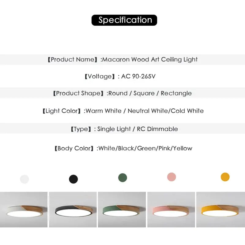 24-Inch Large Ceiling LED Lights for Bedroom Living Room Dimmable Fixture