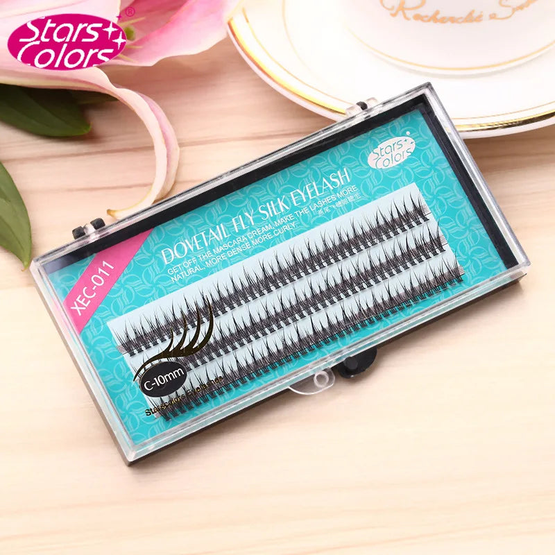 Natural False Eyelashes 120 Bundles High-Quality Fish Tail Silk C Curl Dovetail Makeup