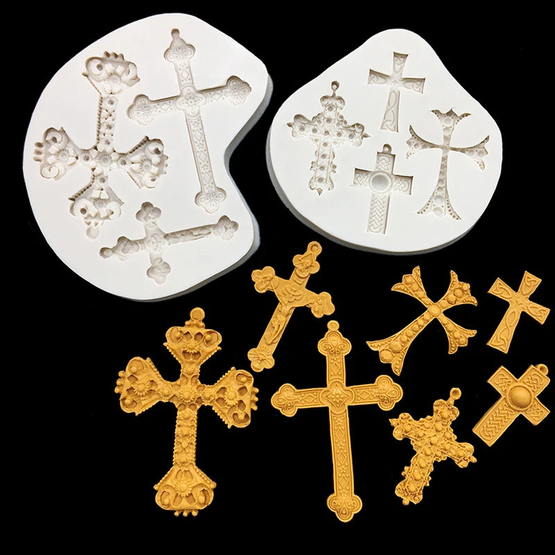 Cross Shape Silicone Cake Mold for Fondant and Sugarcraft Decorating Tools