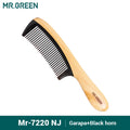 Natural Wood Hair Comb with Horn Splicing, Anti-Static, Massage & Acupuncture Points