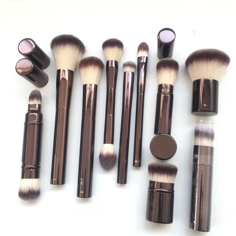Professional Makeup Brush Set with Metal Handles for Contour Blush & Highlight - Exquisite Finish