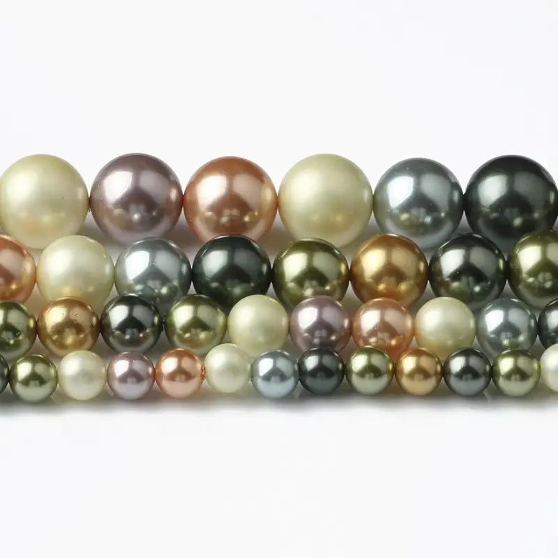 Natural Freshwater Pearl Beads for Jewelry Making - Orange & Purple Round Shapes, 6-12mm, 15-inch Strands