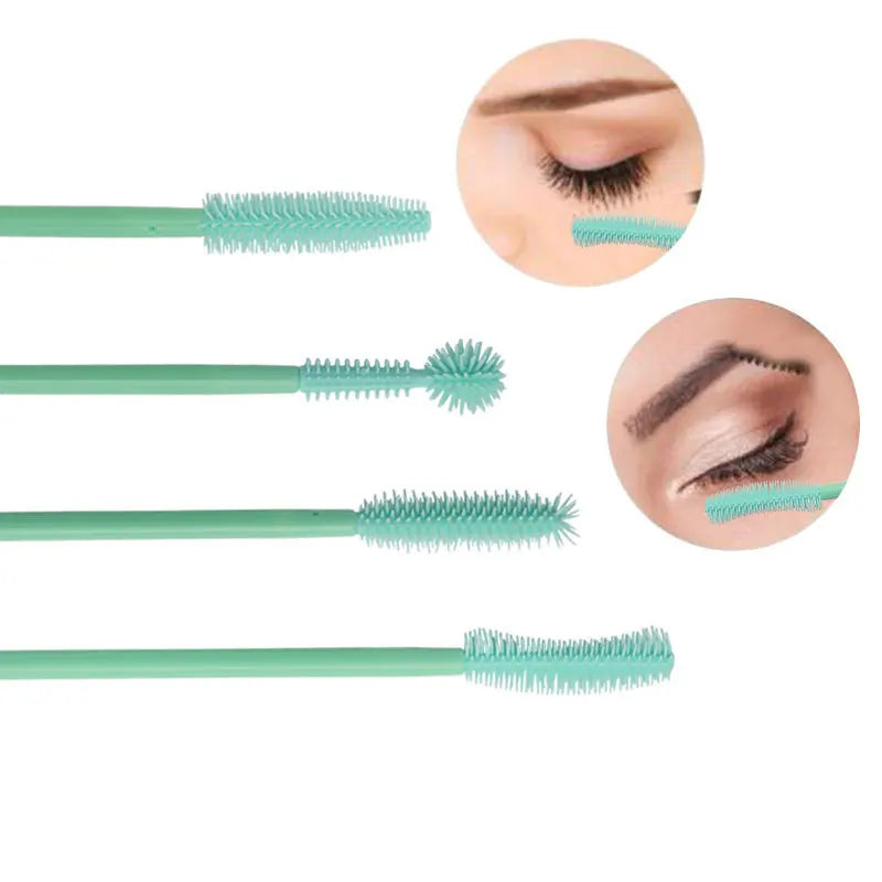 50 Pcs Disposable Silicone Eyelash Brush Applicators for Lash Extensions & Makeup