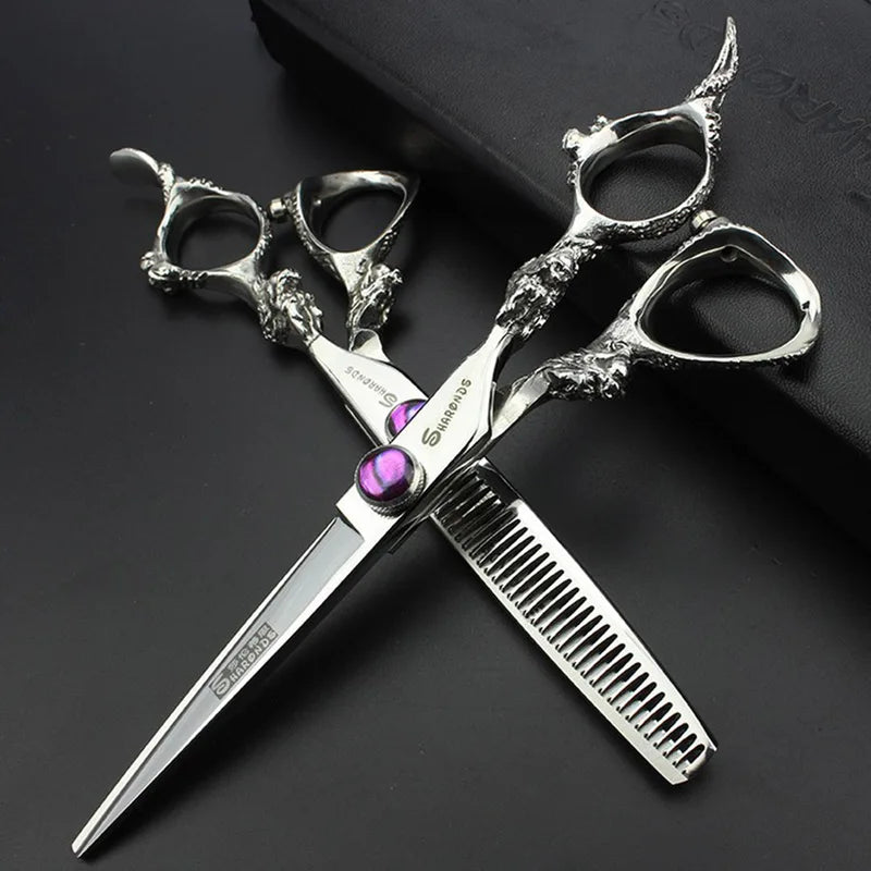 Professional Hairdressing Scissors 8 Inch Hair Cutting Shears for Barbers and Stylists