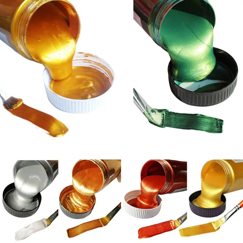 100ml Waterproof Metallic Color Pigment for Acrylic Paint, DIY Crafts, Textile & Graffiti