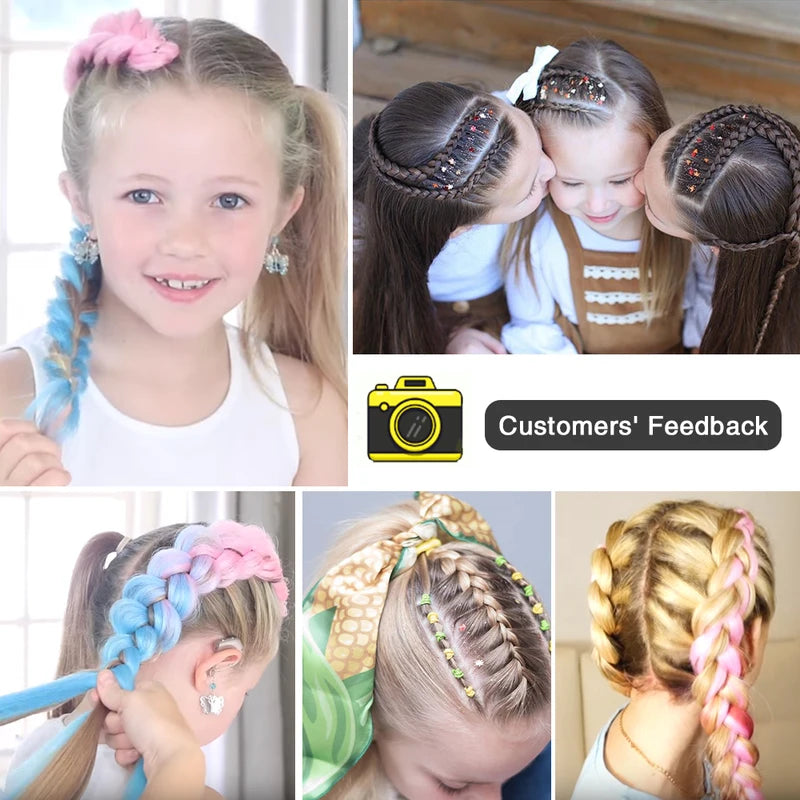 Synthetic Hair Extensions 26 Inches Pink Blonde Twist Jumbo Braid Bulk