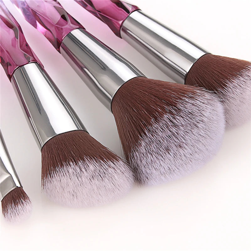 Crystal Makeup Brush Set with Diamond Handles for Foundation Blush Eyeshadow
