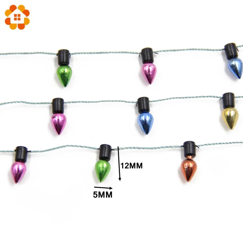 Colorful Christmas Garland String Lights, No Electricity, DIY Small Bulbs, 3/5 Meters