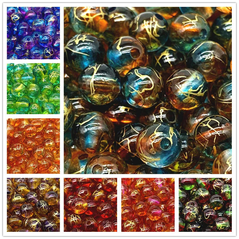 50pcs 8mm Double Color Acrylic Beads for Jewelry Making Handmade DIY