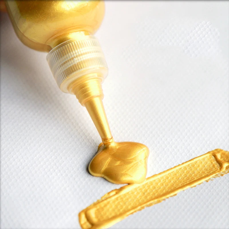 60ml Metallic Acrylic Paint Resin Pigments - Gold Silver Copper DIY Art Supplies