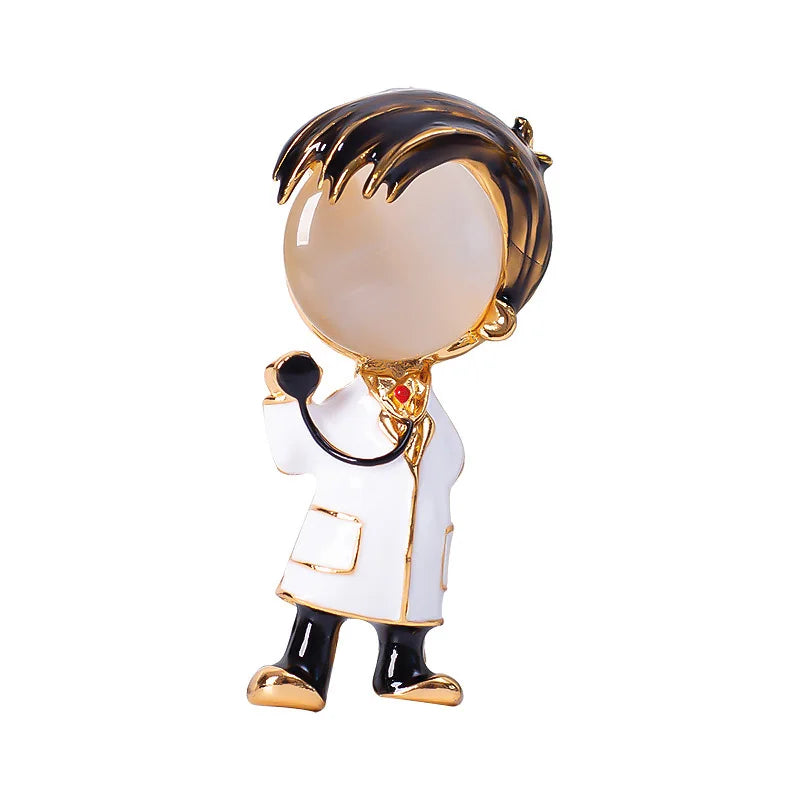 Cute White Nurse Brooch Medical Badge Lapel Pin Jewelry Accessory Gift