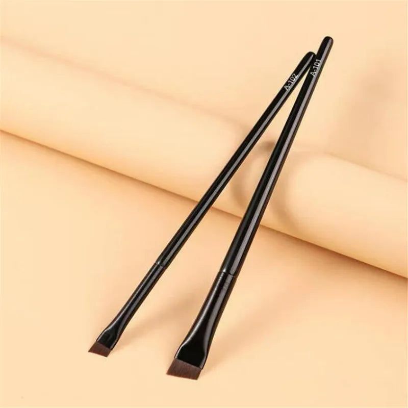 Fine Line Eyeliner and Eyebrow Makeup Brush Set - Professional Precision Tools