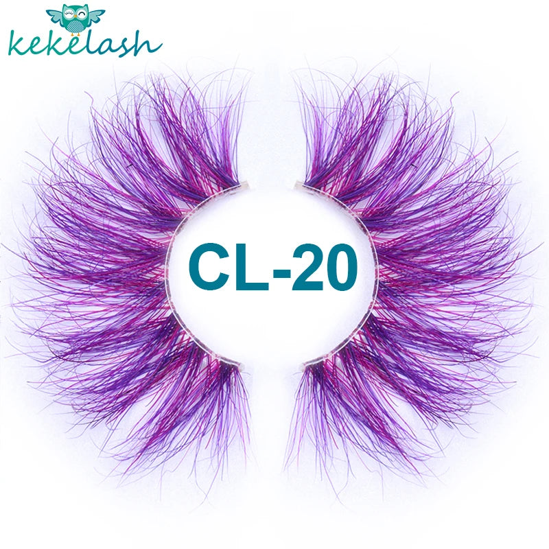 Rainbow Mink Eyelash Strips - 25mm Long, Bulk Party & Cosplay Makeup Lashes