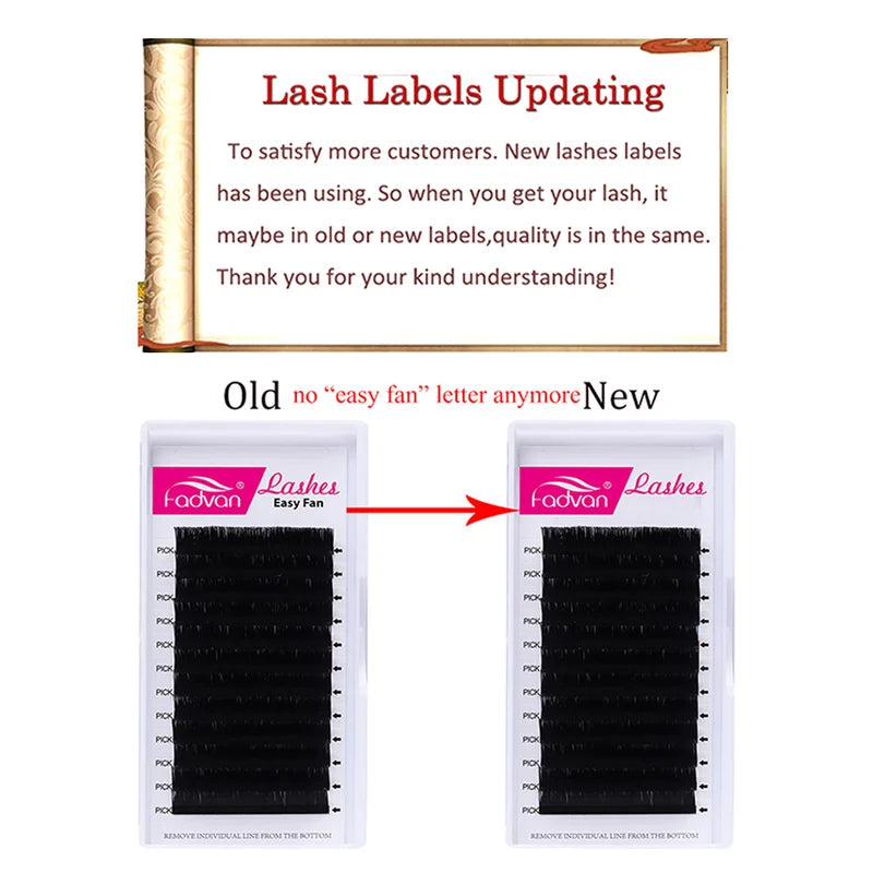 Faux Mink Eyelash Extensions 5-Case Lot - Fluffy 3D/4D/5D Russian Fans for DIY Lash Art