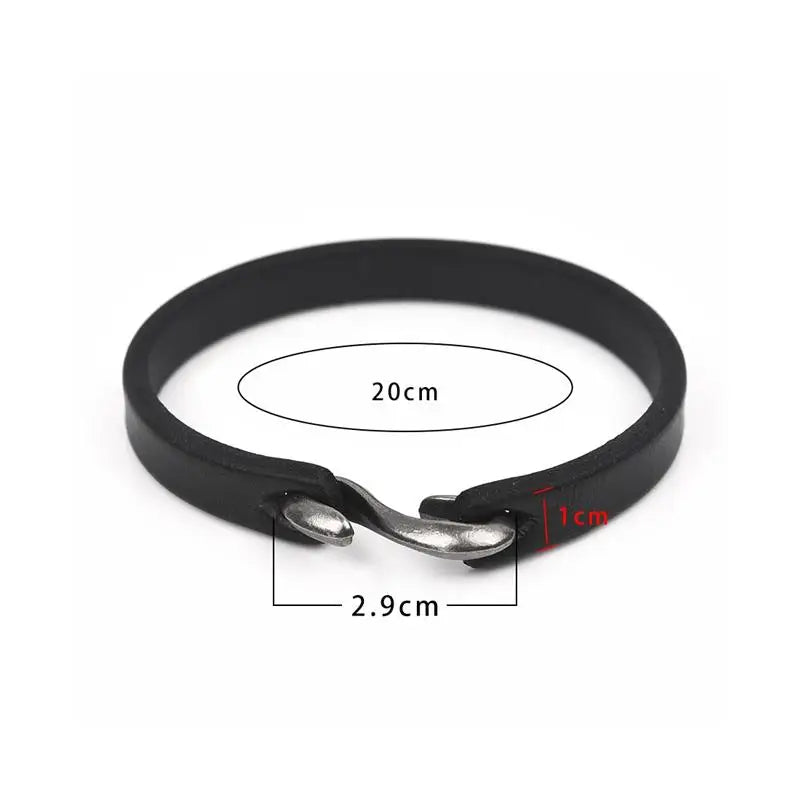 Men Women Leather Bracelet Cuff Bangle Jewelry Gift - Retro Classic Hook Wristband