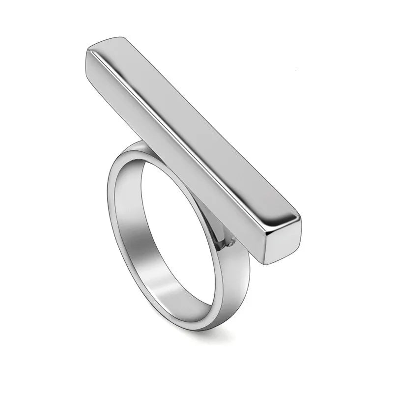 Unisex Stainless Steel Wedding Ring - Custom Silver Color, Water-Resistant, 3 Styles