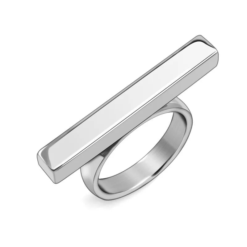 Unisex Stainless Steel Wedding Ring - Custom Silver Color, Water-Resistant, 3 Styles