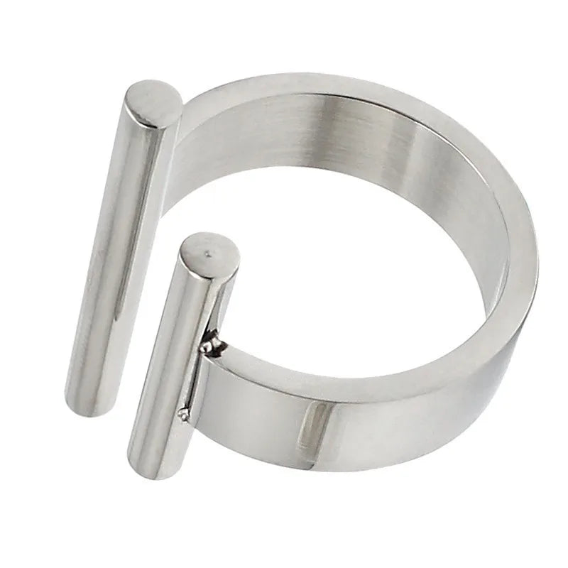 Unisex Stainless Steel Wedding Ring - Custom Silver Color, Water-Resistant, 3 Styles