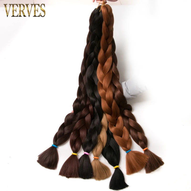 Braiding Hair Extensions - Synthetic Fiber Jumbo Braid 82 Inch 165g - Multiple Colors